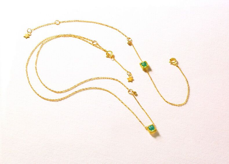 Ladies Retro Resizable Emerald Bracelet with 14k Yellow Gold